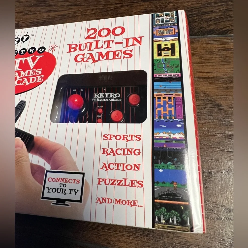 Buzzy Retro Handheld TV Game Arcade 200 Built In Sports,Racing,Action,Puzzle